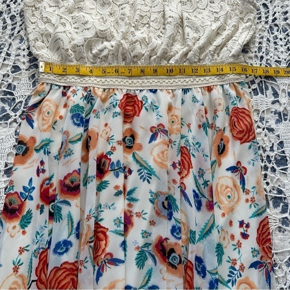 Liberty Love Crochet Cream Top Sleeveless Y2K Fairy Asymmetrical  Size 2XL - Picture 7 of 10